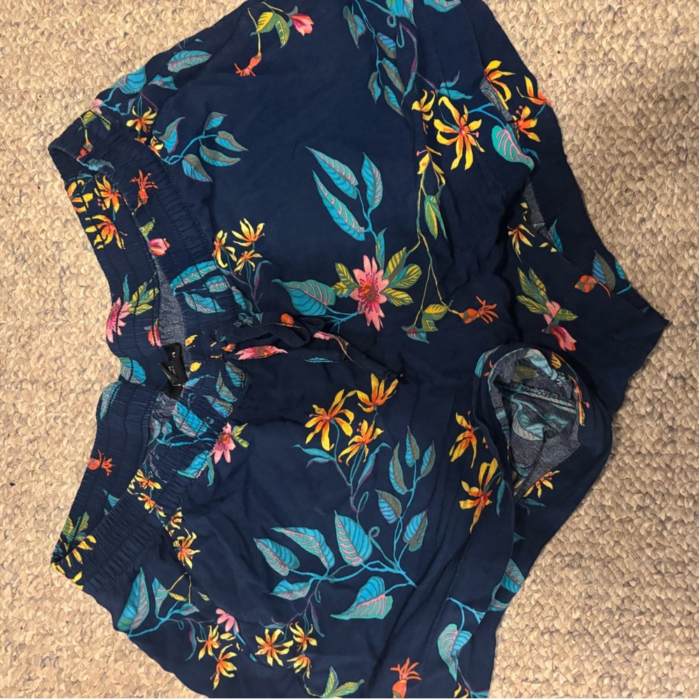 Floral Print Blue Shorts